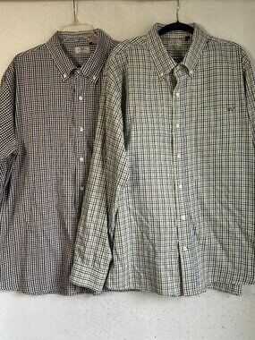 King Ranch Shirt Mens 2XL Lot of 2  Plaid Long Sleeve Button Up western